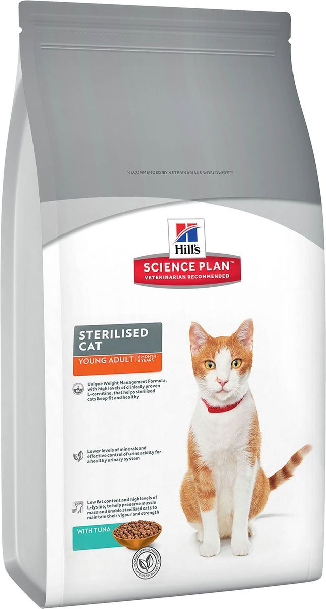 фото Корм сухой Hill's Science Plan Sterilised Cat для стерилизованных молодых кошек от 6 месяцев до 6 лет, с тунцом, 8 кг