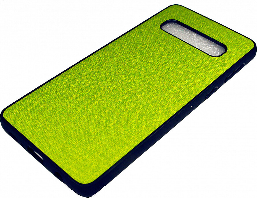 Силиконовый чехол Floveme с текстурой под ткань для Samsung Galaxy S10 Plus (зеленый)