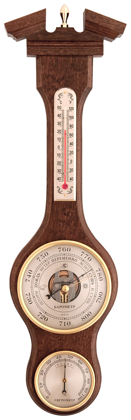 Метеостанция БМ52: барометр, гигрометр, термометр 47*13см