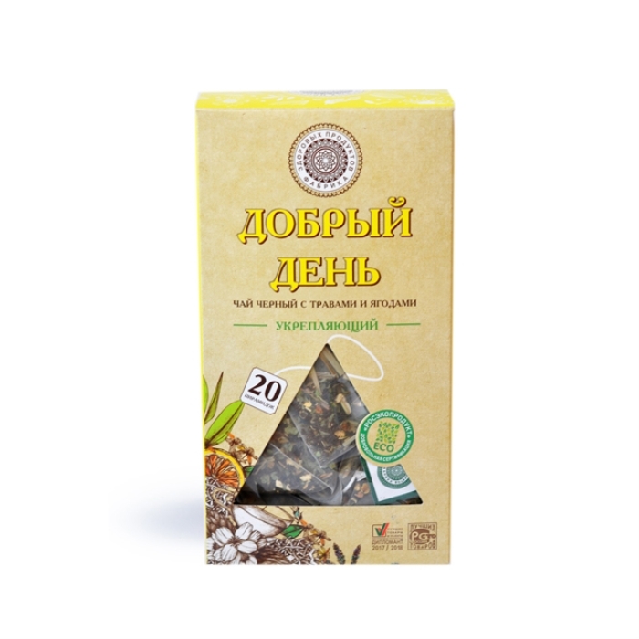 Чай листовой Фабрика Здоровых Продуктов "Добрый день" 20 пирамидок ...