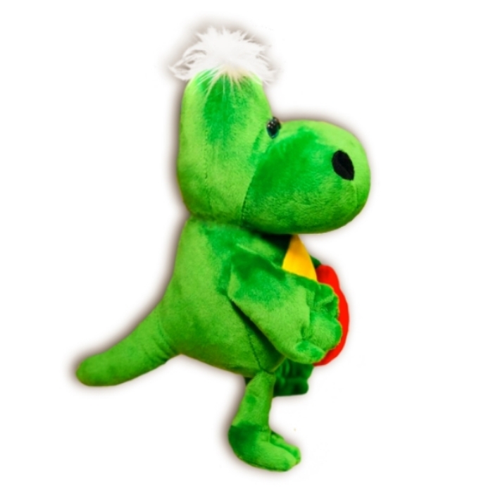 Toy 22. Мягкая игрушка №133-11 Динозаврик/22см. Динозаврик в очках с сердечком мягкая игрушка.
