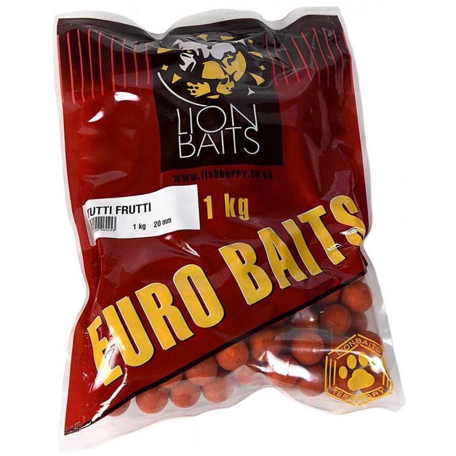 Бойлы тонущие вареные 20 мм Тутти Фрутти LION BAITS Серия EURO BAITS 1 кг Tutti Frutti