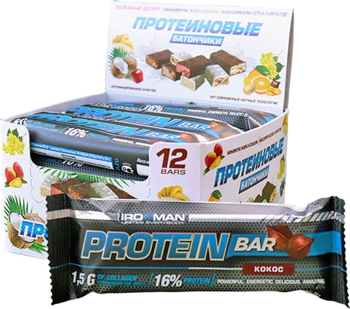 протеиновый батончик "protein soj" со вкусом кокоса 50г. Ironman protein bar батончик кокос 50г. батончик fitnesshock протеин кокос 50г. Protein bar батончик coconut. протеиновый батончик с кокосом.