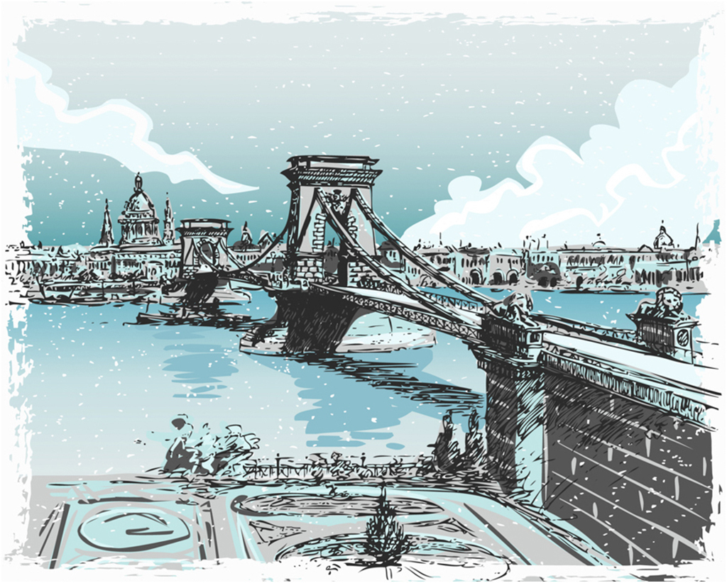 Мосты Парижа рисунки