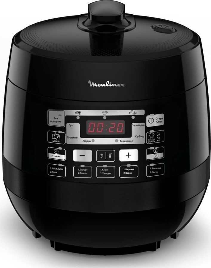 Мультиварка-скороварка Moulinex Quickchef CE430832 с алюминиевой чашей 5 л, 33 автоматическими программами, приготовлением под давлением, функцией поддержания тепла и отложенным стартом, 1000 Вт