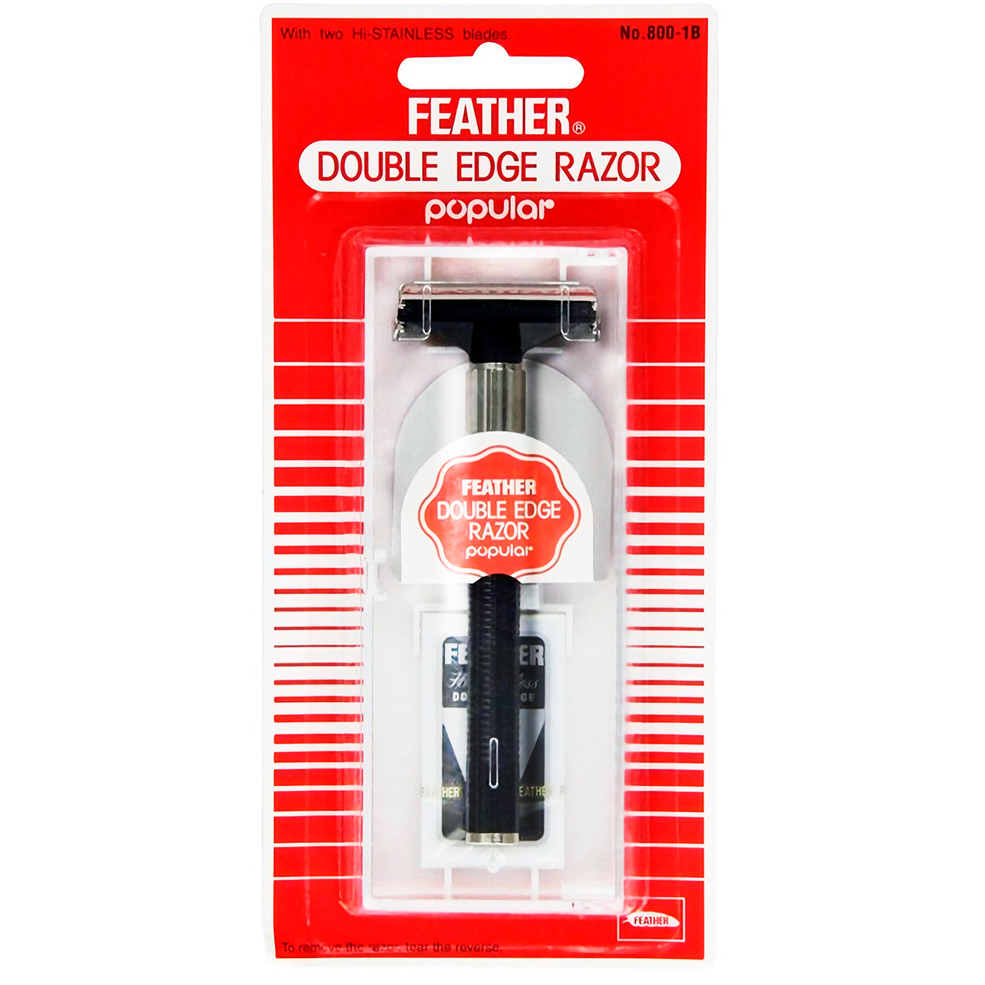 Feather Бритва "Popular", классическая Т-образная (1 станок, 2 лезвия ...