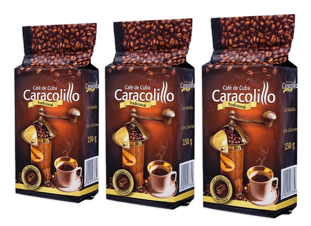Кубинский молотый кофе Caracolillo Tradicional, 230 грамм - 3 шт ...