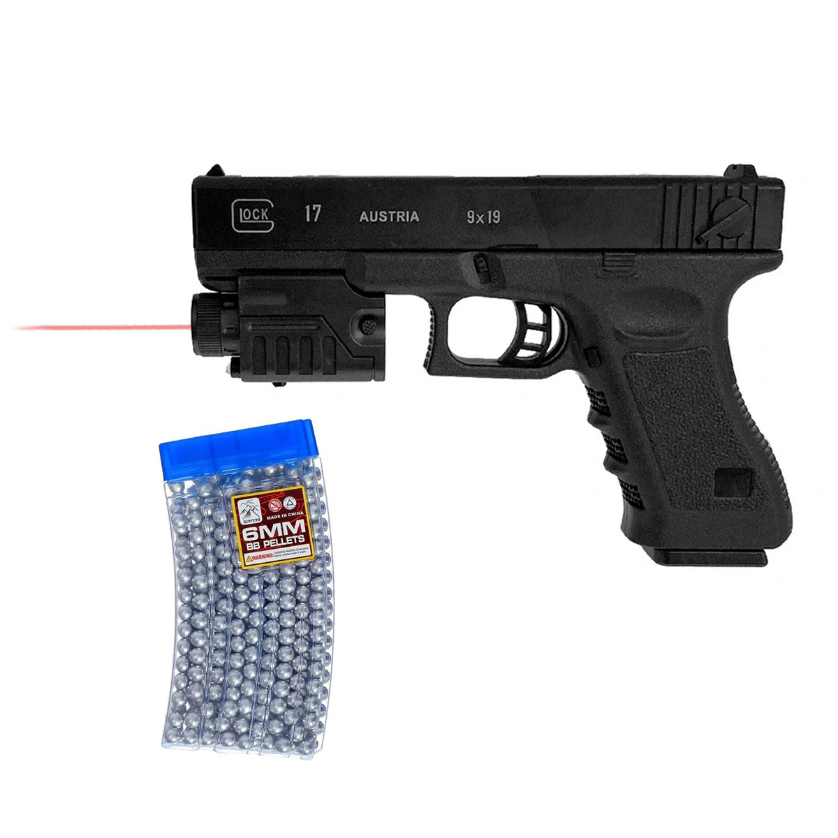 Характеристики Пистолет игрушечный Glock 17 с лазерным прицелом ...