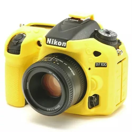 Защитный силиконовый чехол MyPads для фотоаппарата Nikon D7100/D7200 ультра-тонкая полимерная из мягкого качественного силикона желтый