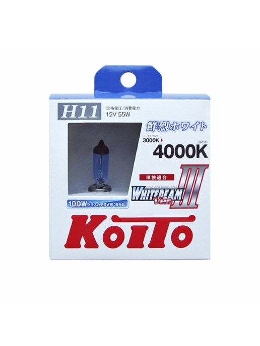 ЛампагалогеннаяKOITOH1112V55WWhitebeamIII4000K2шт.P0750W