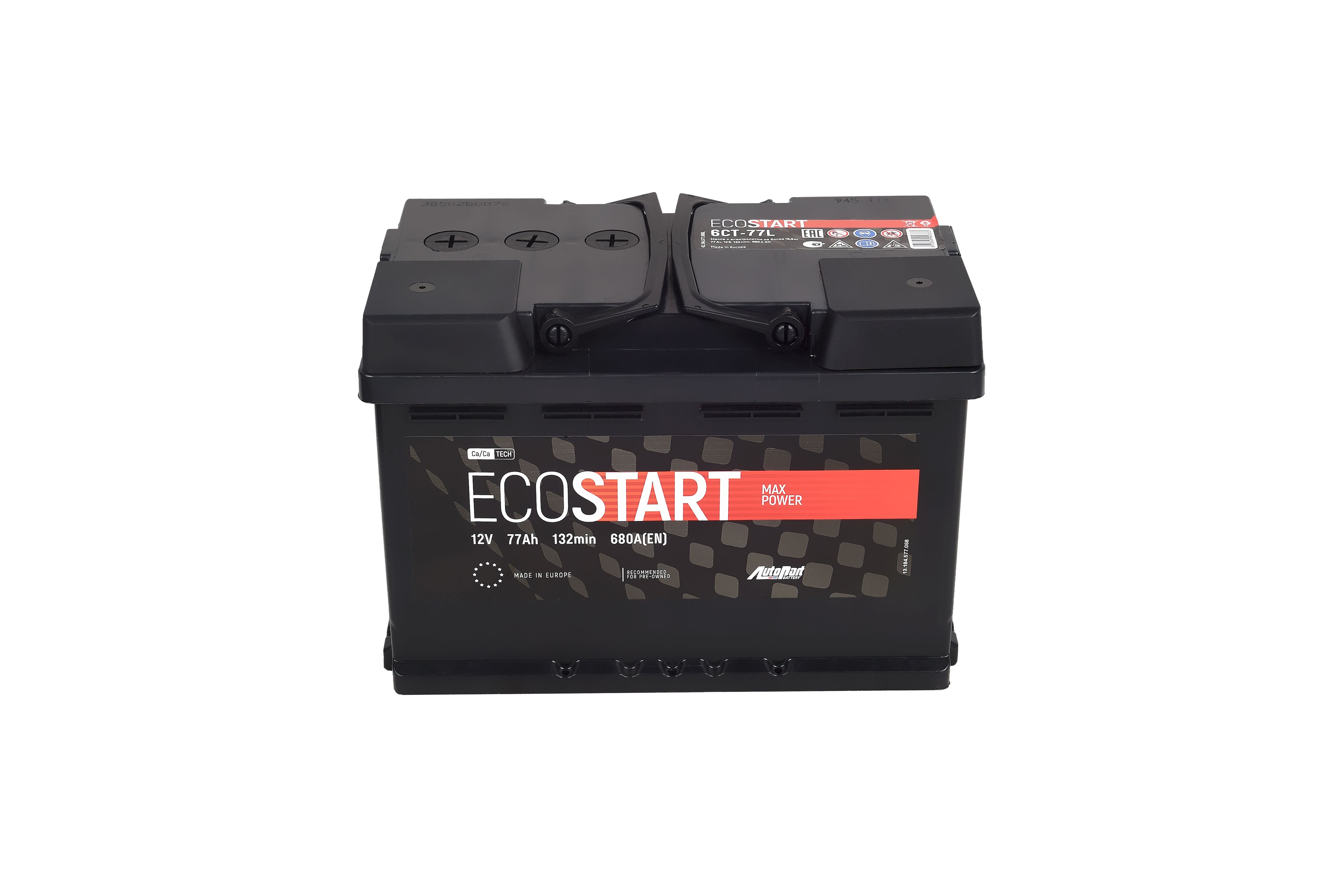 Аккумулятор 77ah/12v ECOSTART euro — купить в интернет-магазине OZON с ...