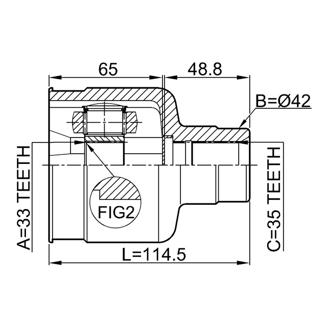 Right 34. 2111-GERH. Шрус FEBEST 2111-GERH.
