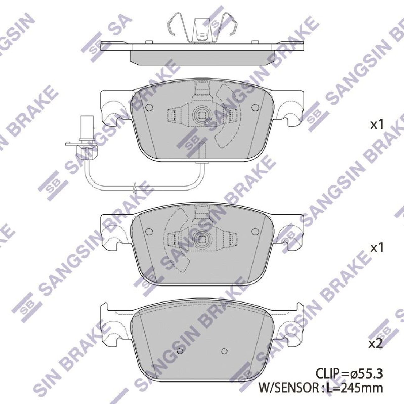 Колодки тормозные Sangsin Brake SP4134 Передние - купить по низким ценам в  интернет-магазине OZON (1291279536)