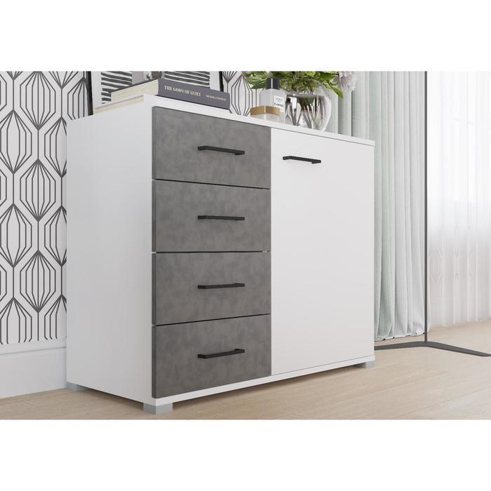 Комод для одежды, Nova, 900х410х742, Белый/Бетон