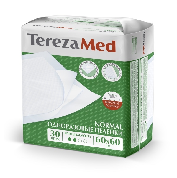 Пеленки TerezaMed Normal, 60x60 см, 30 шт.