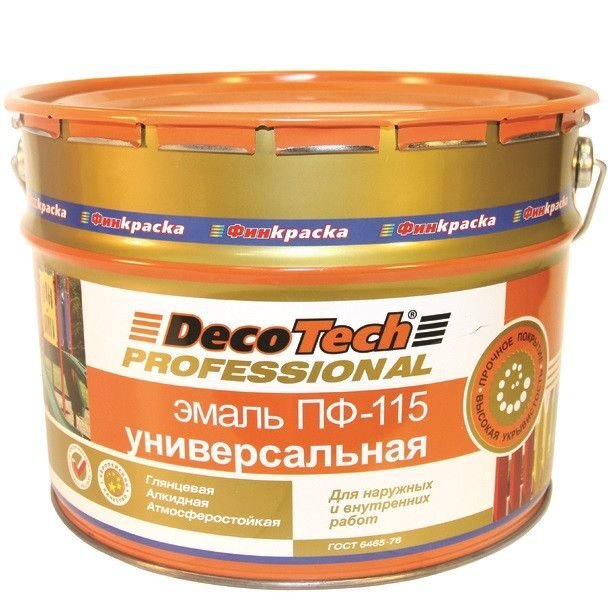 Эмаль DecoTech Professional ПФ-115, Алкидная, Глянцевое покрытие, 2.8 л ...