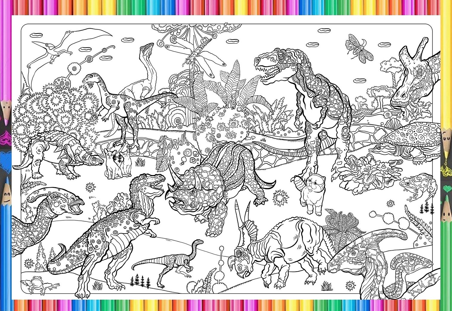 Моя первая раскраска со стикерами. Динозавры