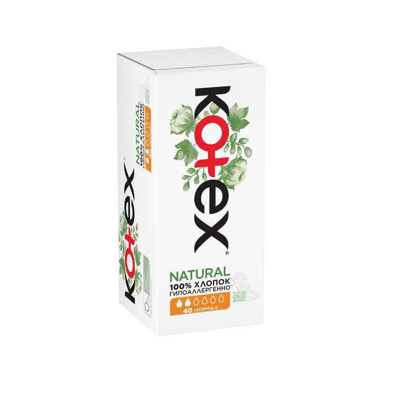 Прокладки - ежедневки Kotex Natural Normal / Котекс Натурал Нормал / 40 ...