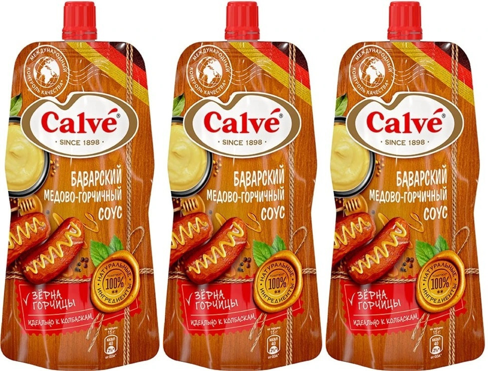 Calve, соус Баварский медово-горчичный, 3 шт по 230 г — купить в ...