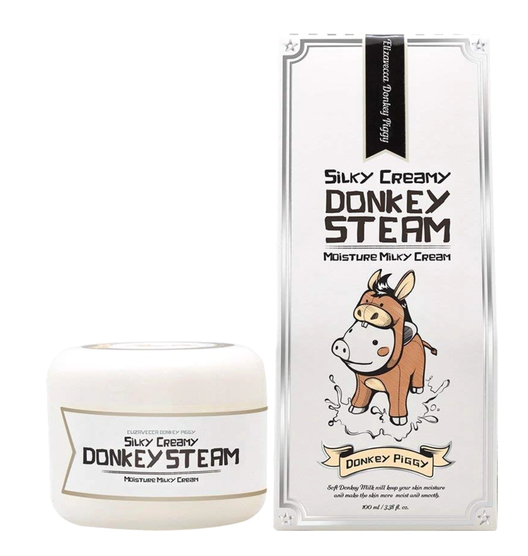 Elizavecca donkey piggy silky creamy donkey steam moisture milky cream крем для лица фото 3