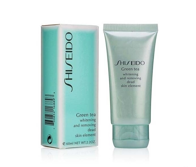 Пилинг Shiseido Green Tea 60 мл. Пилинг скатка Shiseido Green. Крем зеленый от шисейдо. Green Tea Whitening and removing Dead Skin element.