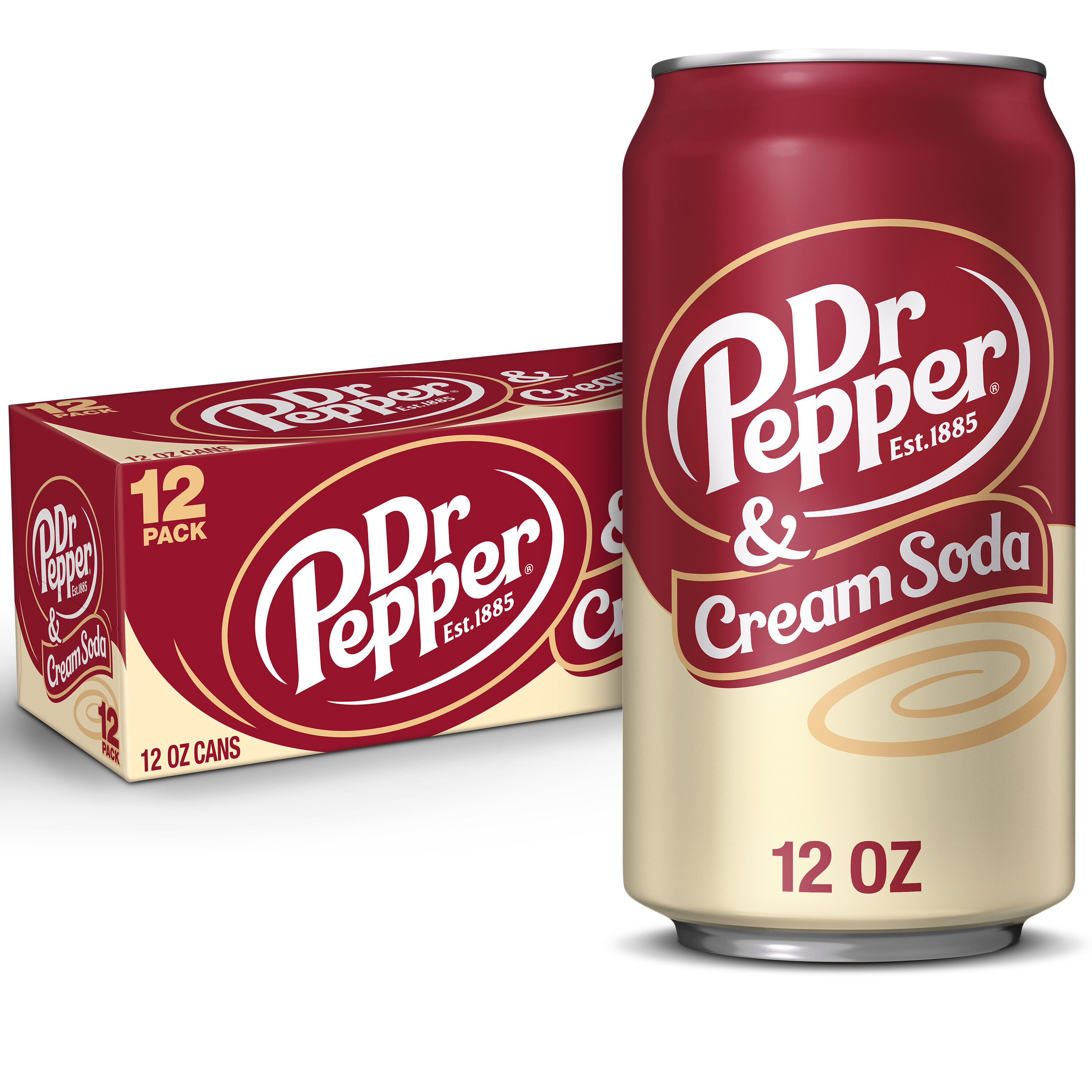 Напиток газированный Dr.Pepper Cream Soda, 12 шт х 355 мл. 