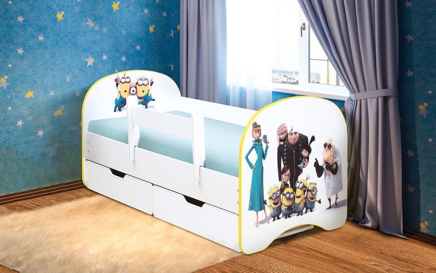 кровать детская с 2 мя ящиками