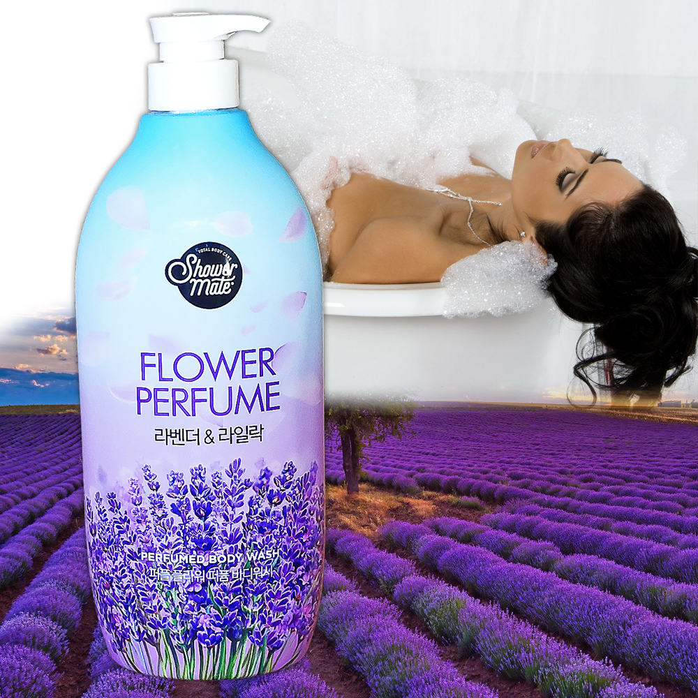 Kerasys shower mate flower perfume purple flower гель для душа лаванда 900г...