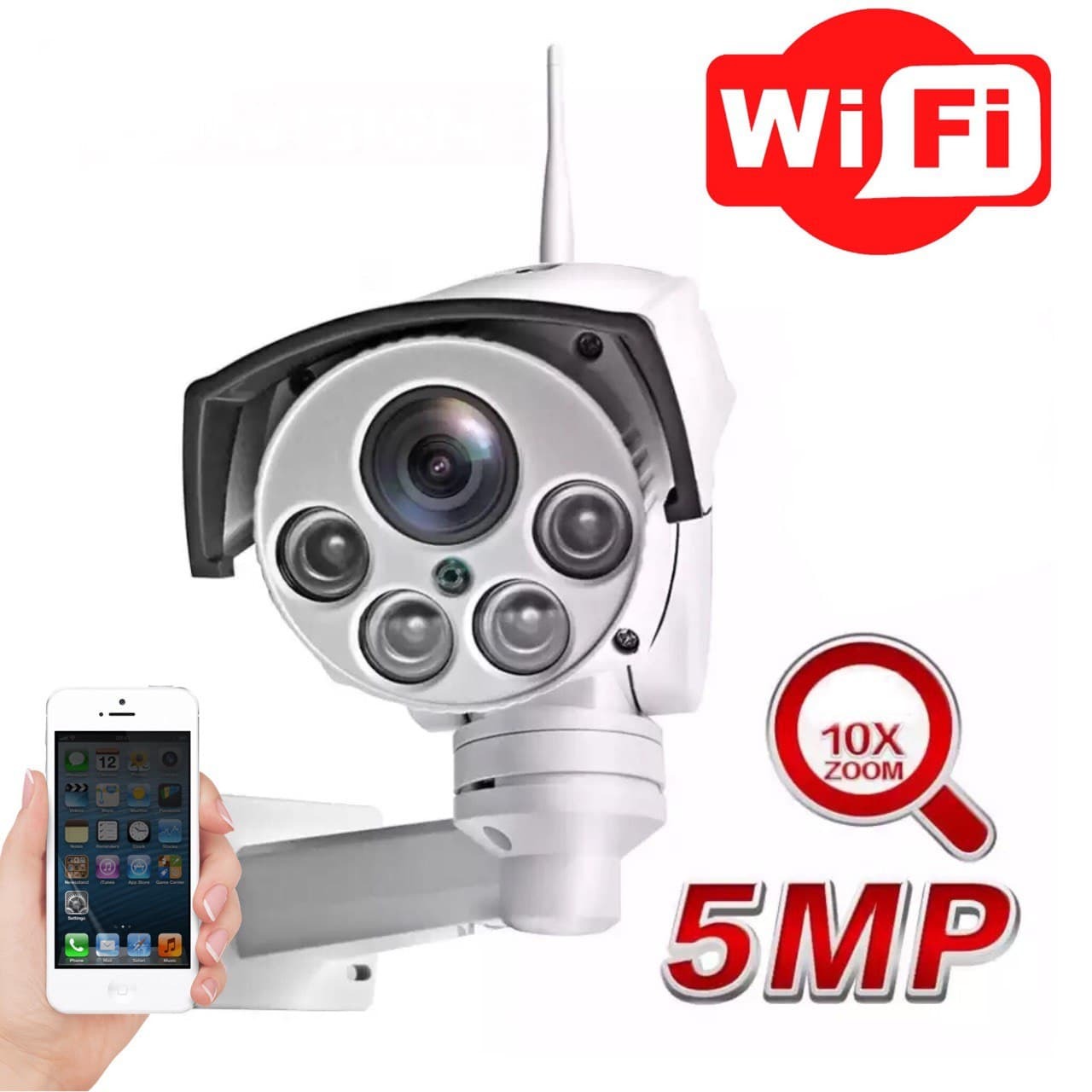 Камера видеонаблюдения WIFI/5MП+10х ZOOM/УЛИЧНАЯ IP камера/поворотная