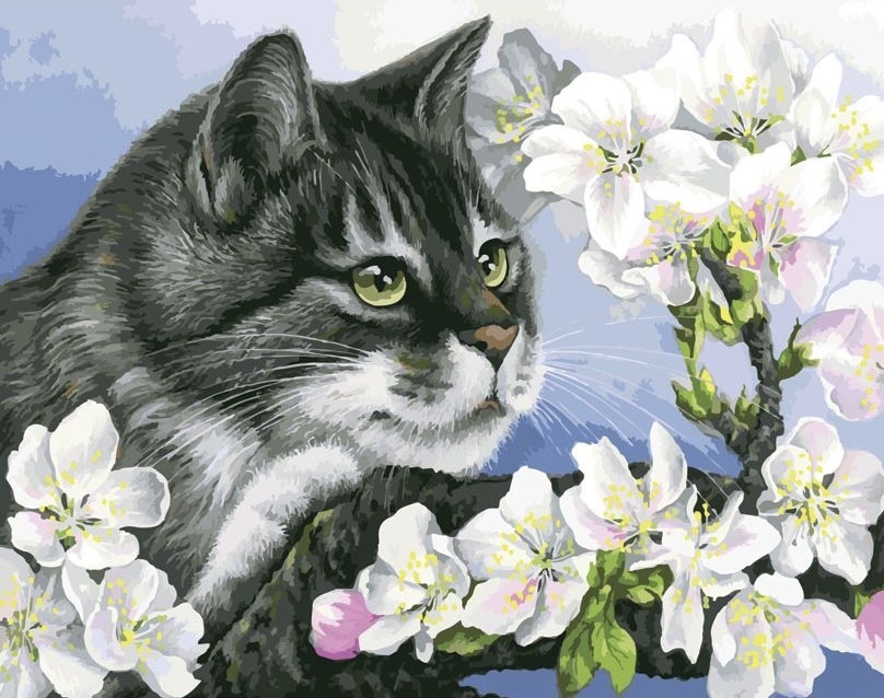Весенний кот рисунок