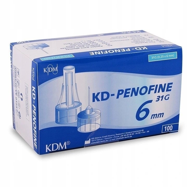 Иглы для шприц-ручек 31G (0,25 х 6 мм) KD-Penofine 100 штук — купить в ...