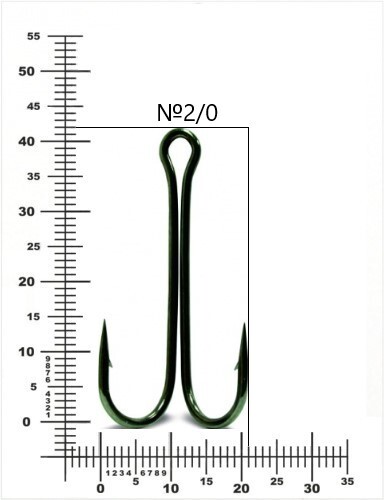 Крючок двойник 2 жлинга. Французский двойник крючок. Двойник 2/0. Размер двойника 2/0.