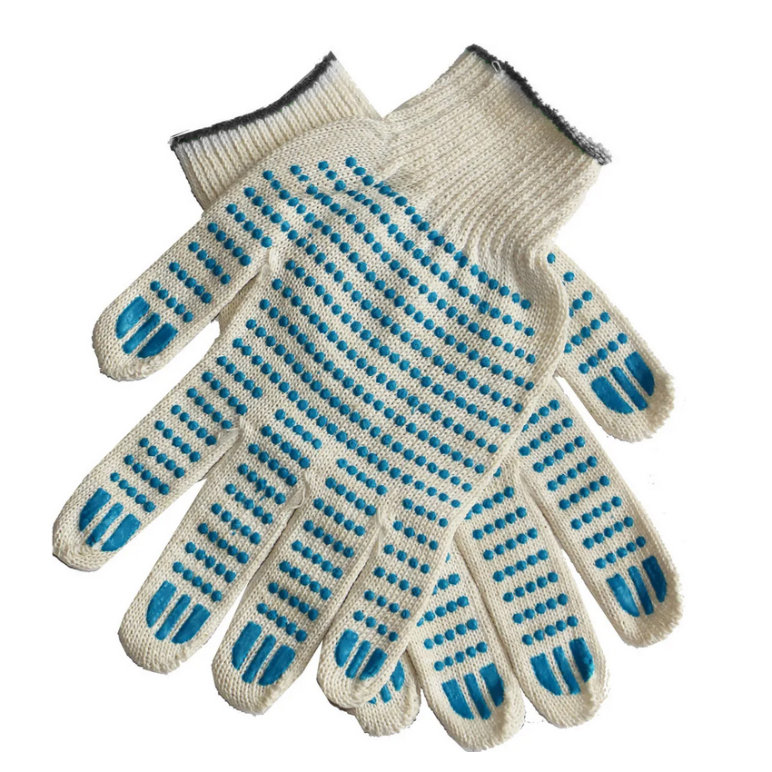 стандарт с пвх 10 кл. перчатки трикотажные техно (10 класс) 7. перчатки х/б + нитрил (арт. белый (5 нитка лайт m-size, кл. перчатки хб без пвх экстра 5н.