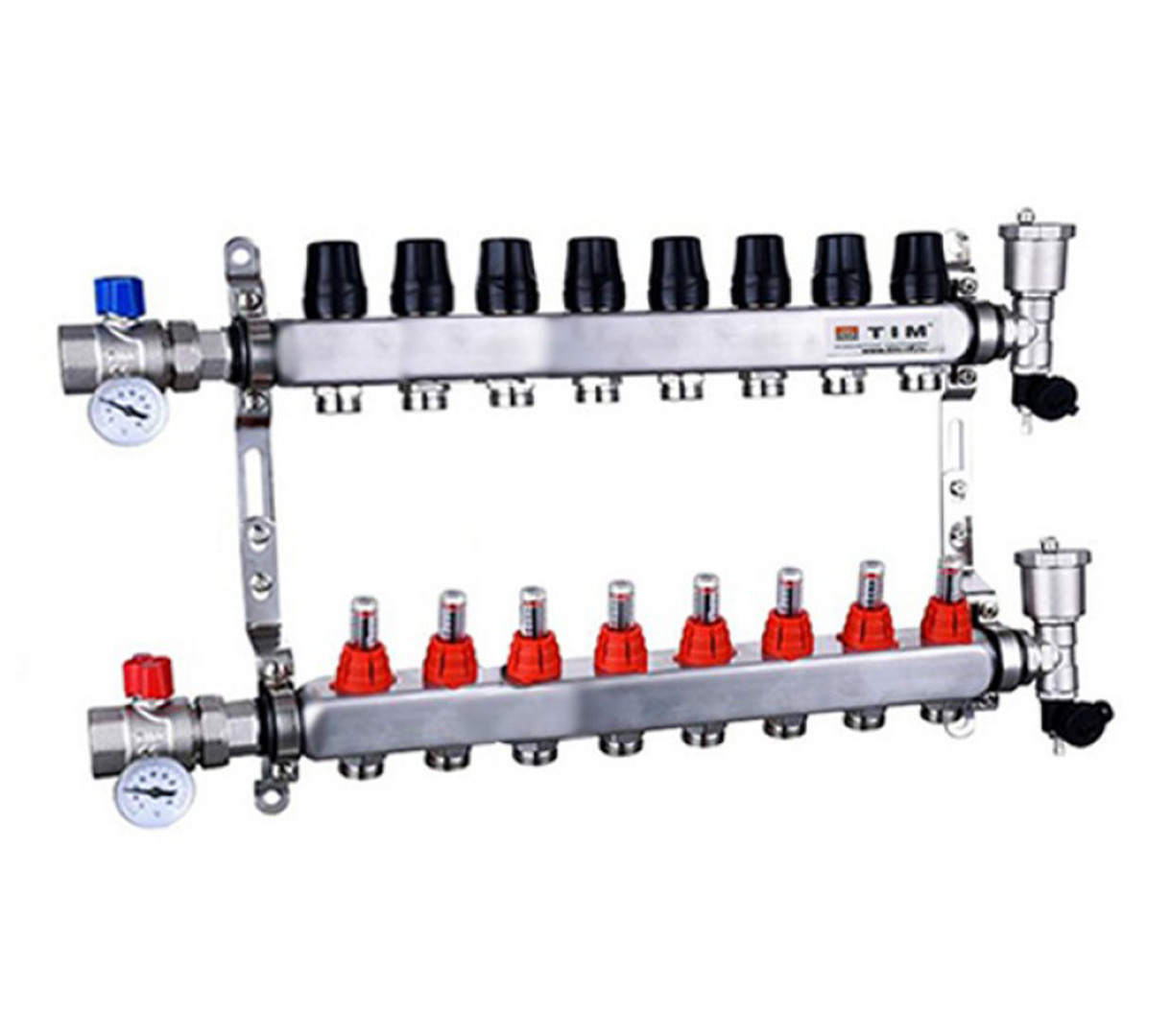 Коллекторная группа tim ka003. Valtec нерж с расходомерами 1"х7 вых. Коллекторы теплого пола 8. Коллекторы теплого пола 8. Коллекторная группа с расходомерами 9 выходов vieir, нержавейка.