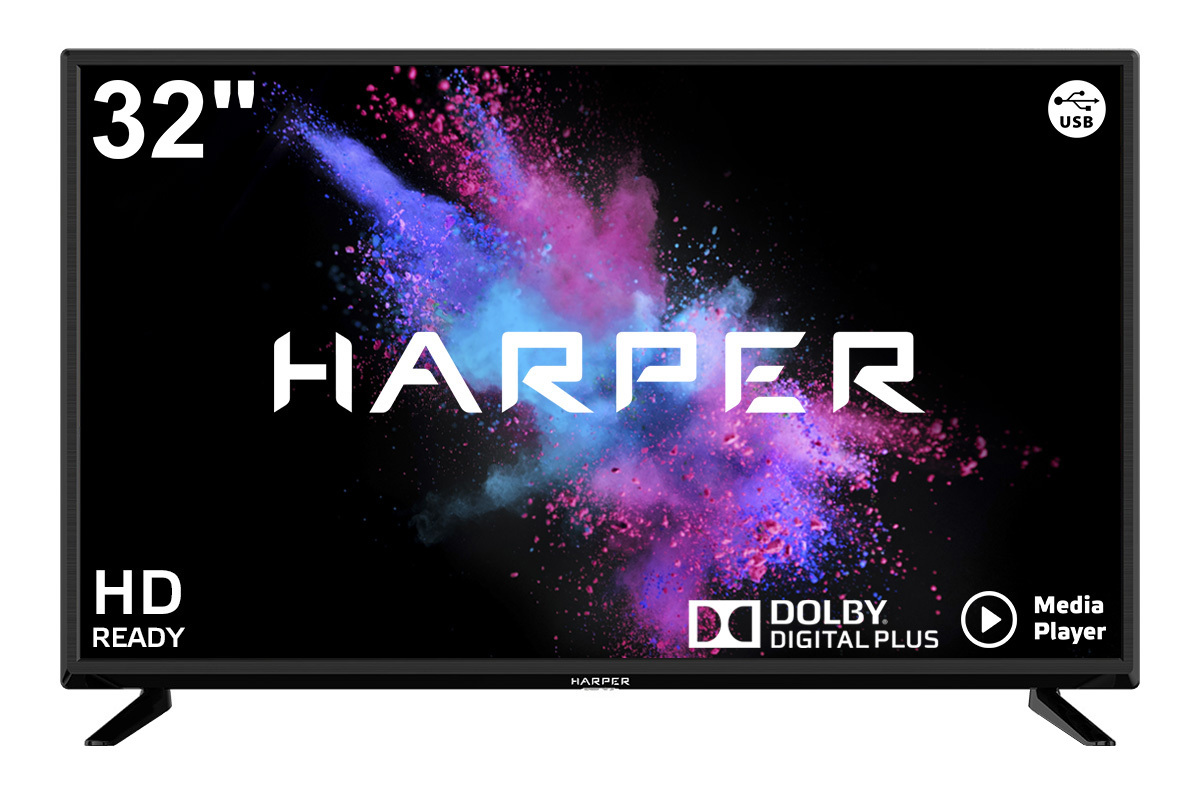 HarperТелевизор32"HD,черный.Уцененныйтовар