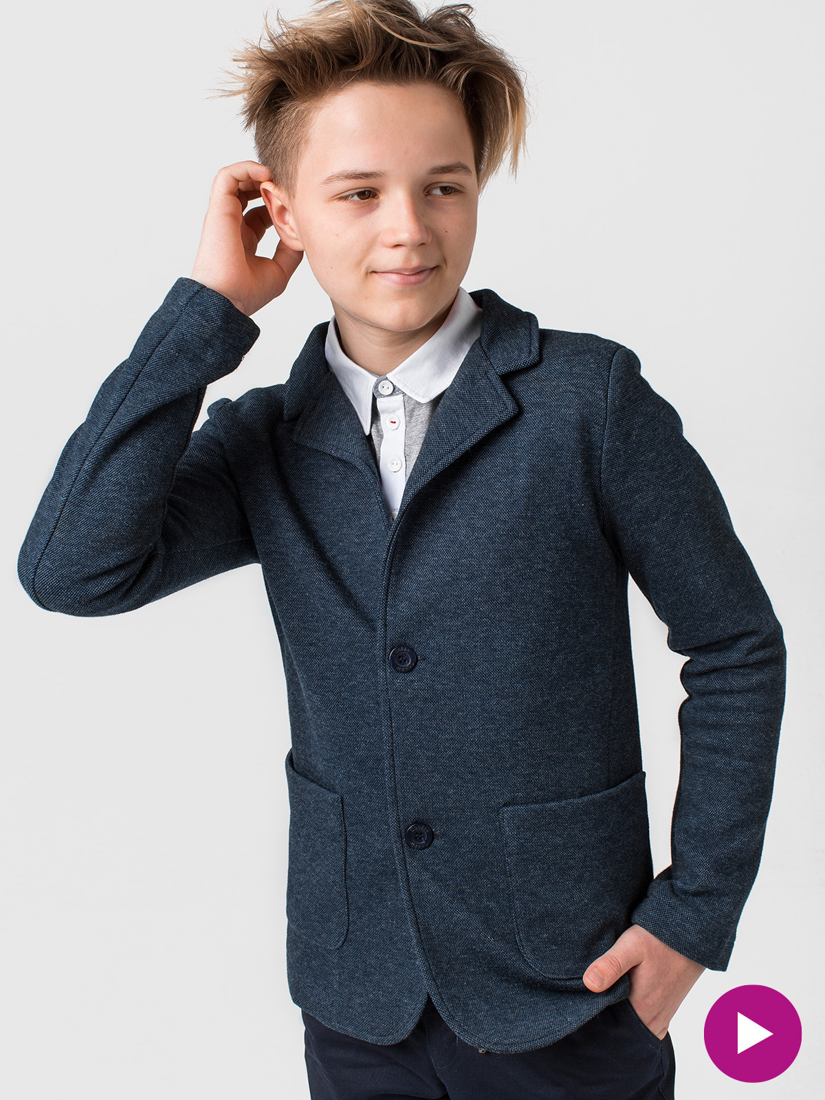 Школьный трикотажный пиджак для мальчика