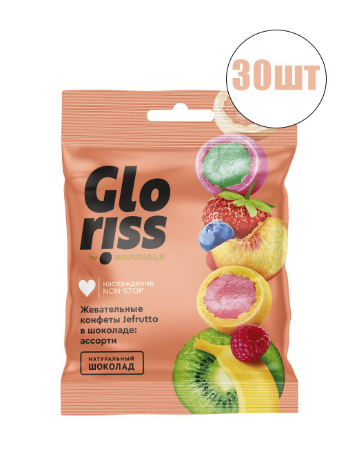 Жевательные конфеты GLORISS Jefrutto ассорти 35г 30шт