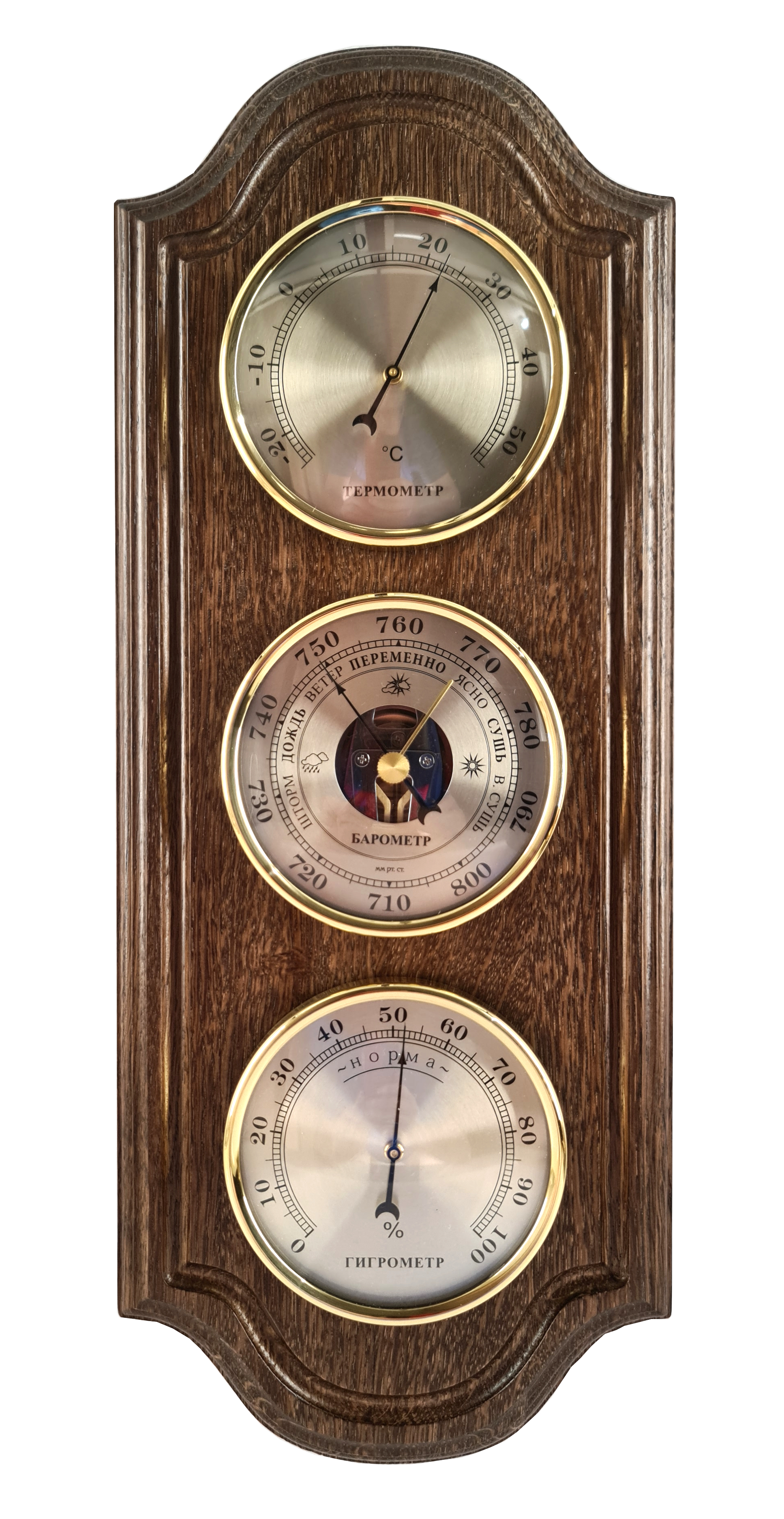 МетеостанциянастеннаямеханическаябарометртермометргигрометрСМИЧБМ47массивдереваразмер15х39см