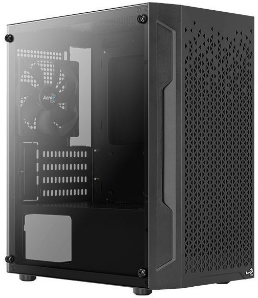 Корпус MiniTower AeroCool Trinity Mini-G-BK-v1 (mATX, Glass Window, USB3.0 x2, USB2.0 x1, 120mm black x1) (4710562758610)