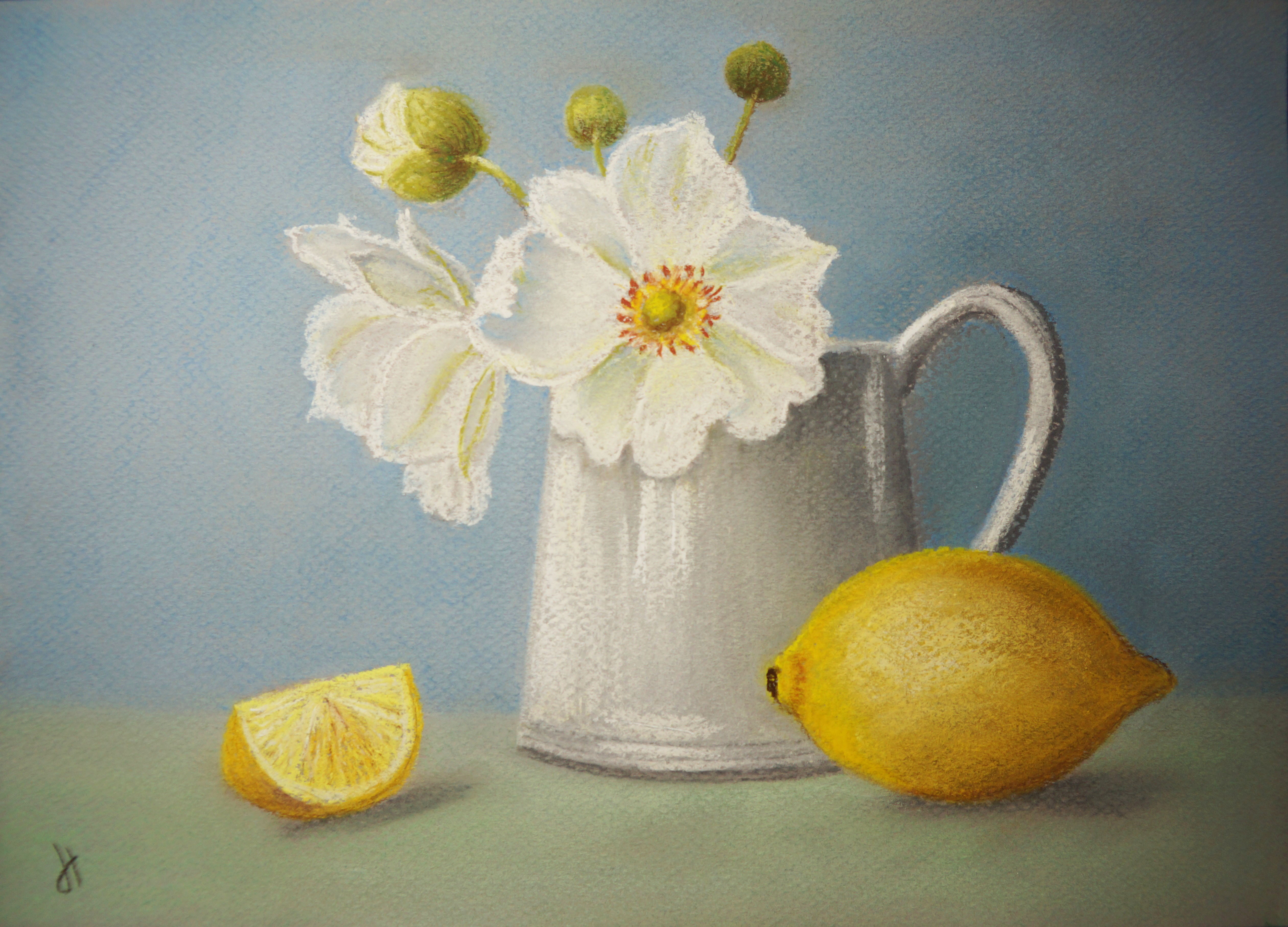Натюрморт с лимоном живопись