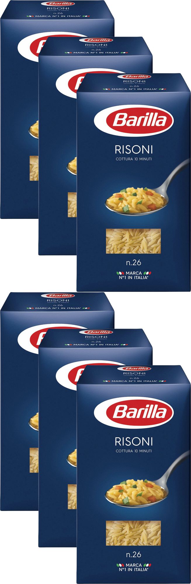 Макаронные изделия Barilla Risoni No 26 Фигурки, комплект: 6 упаковок по  450 г