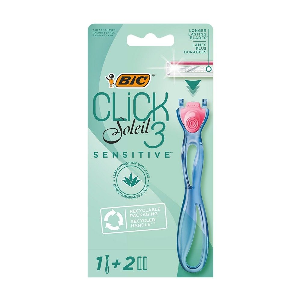 Женский станок для бритья Bic Soleil Click 3  Sensitive  + 2 сменные кассеты