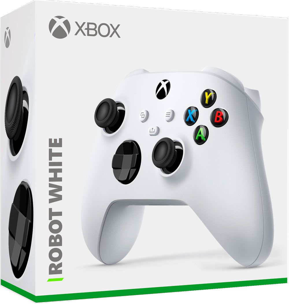 Xbox Геймпад беспроводной Xbox Wireless Controller Robot White (Xbox One/Series X/S/PC), Bluetooth, Проводной, белый