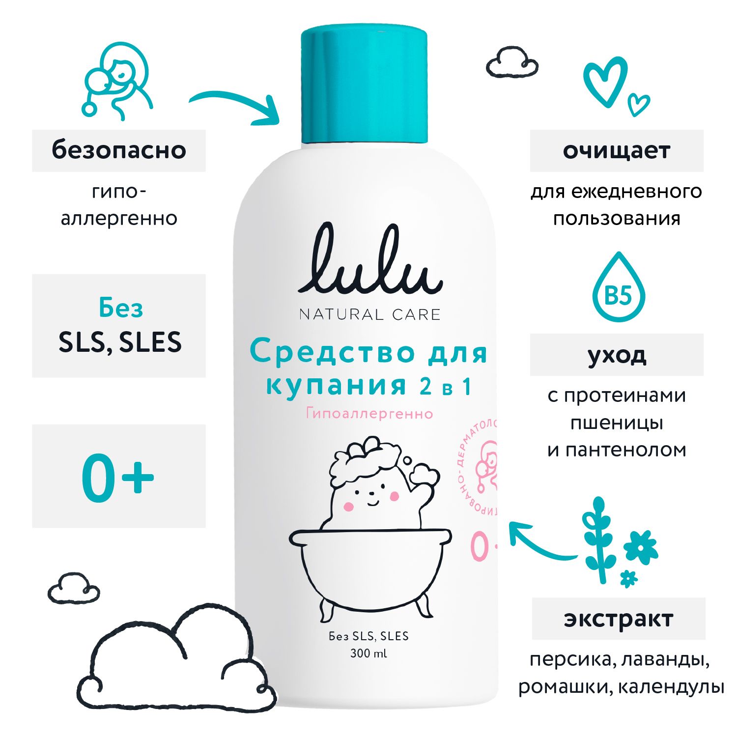 LULU Средство для купания 300 мл - купить с доставкой по выгодным ценам в  интернет-магазине OZON (270075456)