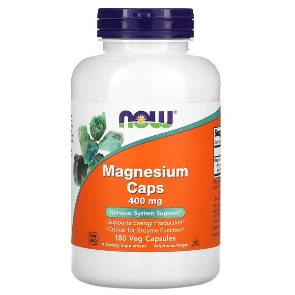 Магний цитрат, аспартат NOW Foods MAGNESIUM 400mg 180 VCAPS (180 растительных капсул)