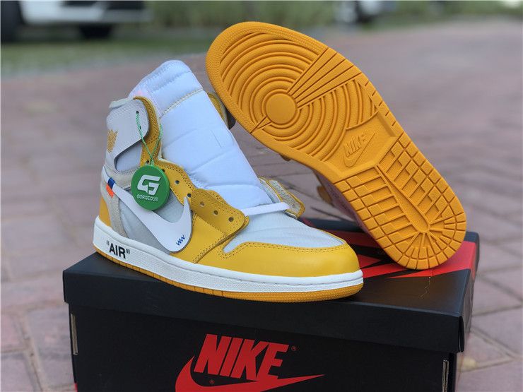 Jordan canary. Jordan 1 off White желтые