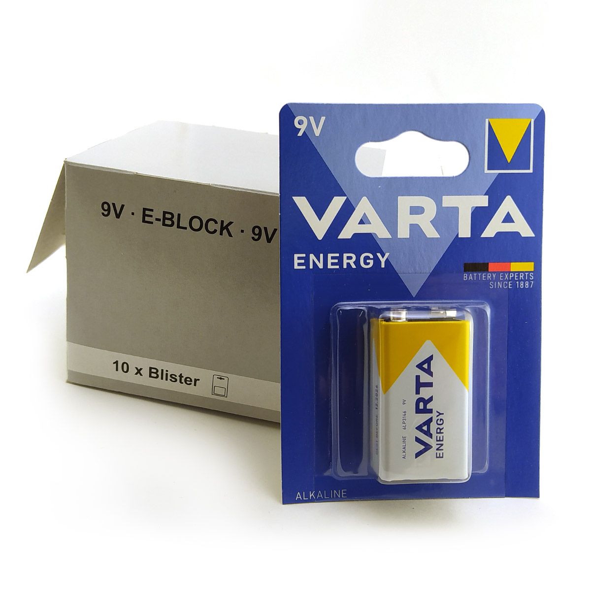 Батарейки(10шт)кронаVARTA6LR61(4122)Energy9Вщелочные