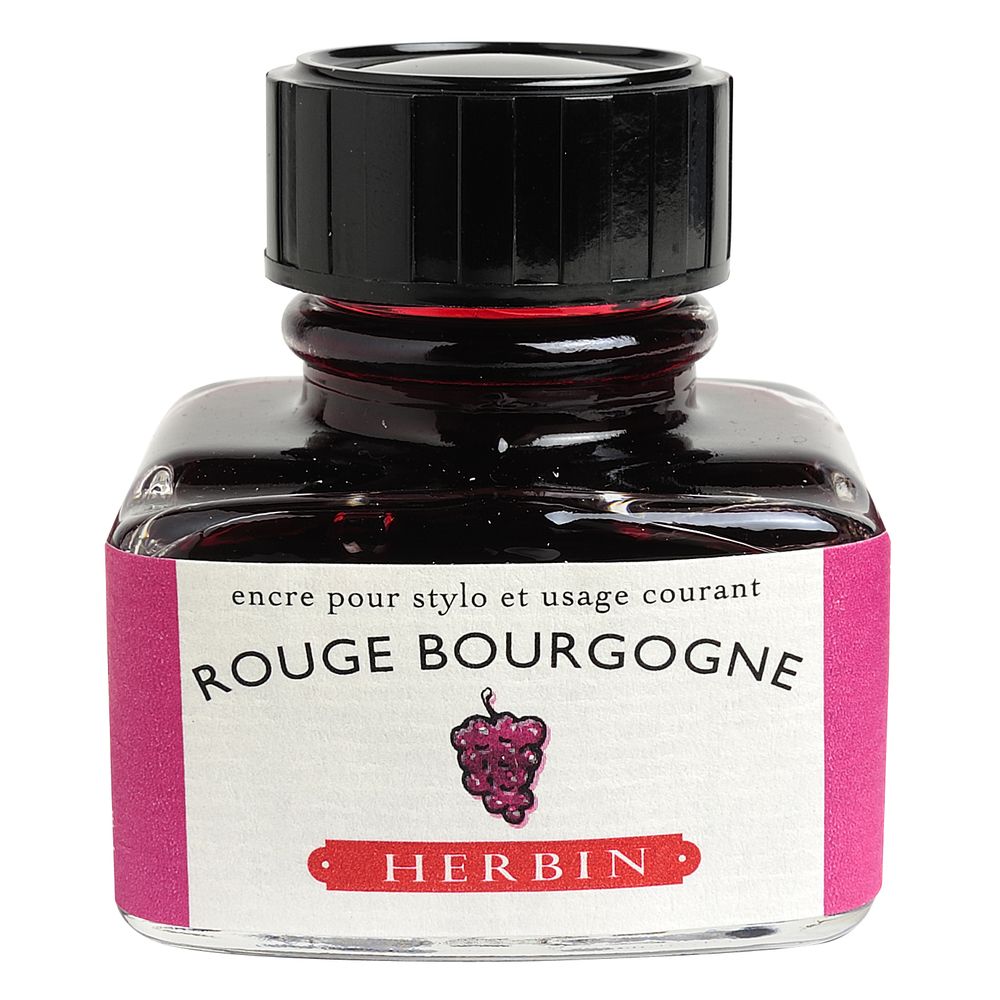 Чернила в банке Herbin, 30 мл, Rouge bourgogne Красный бургундский