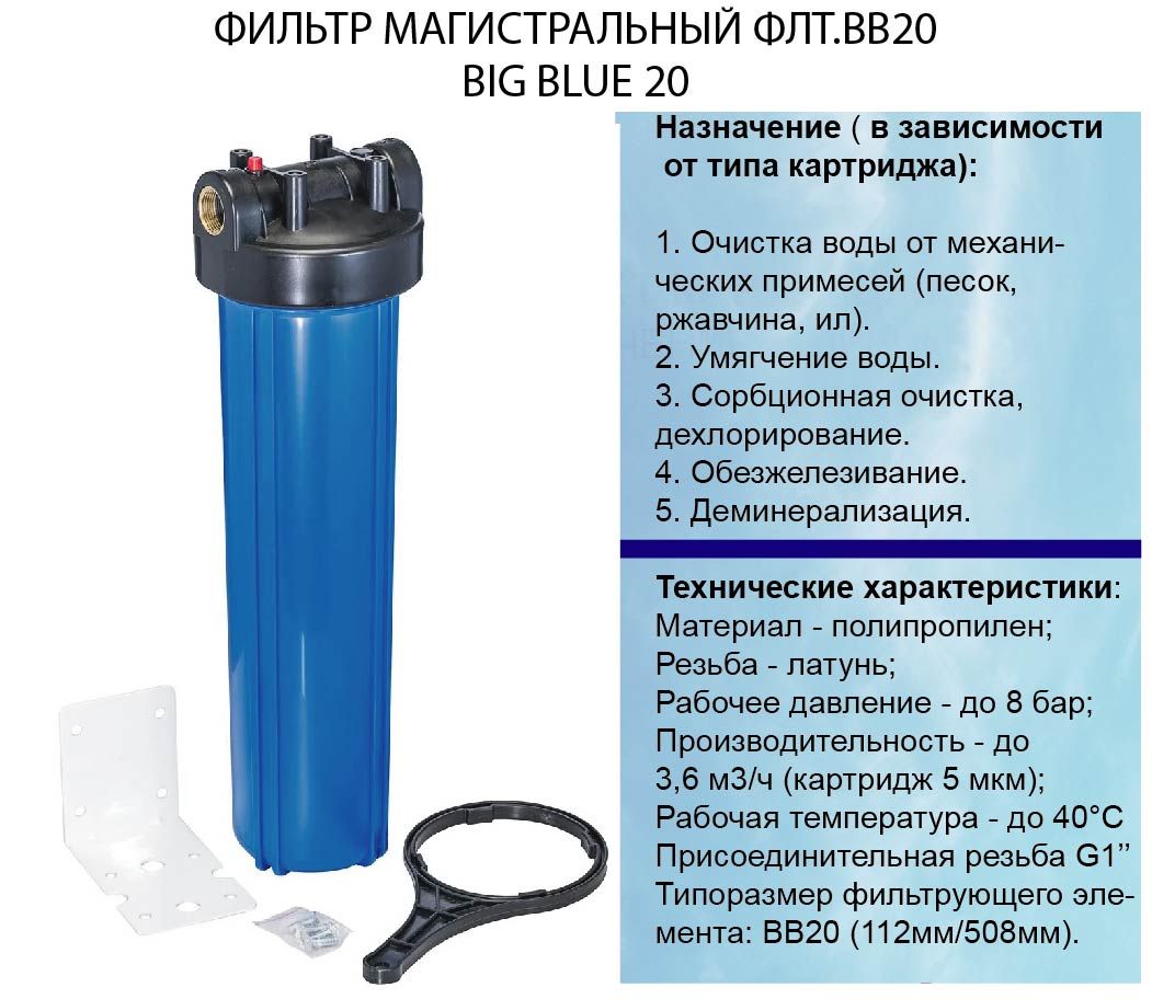 Система очистки воды, Thermofix Фильтр магистральный Big Blue 10" - купить в инт