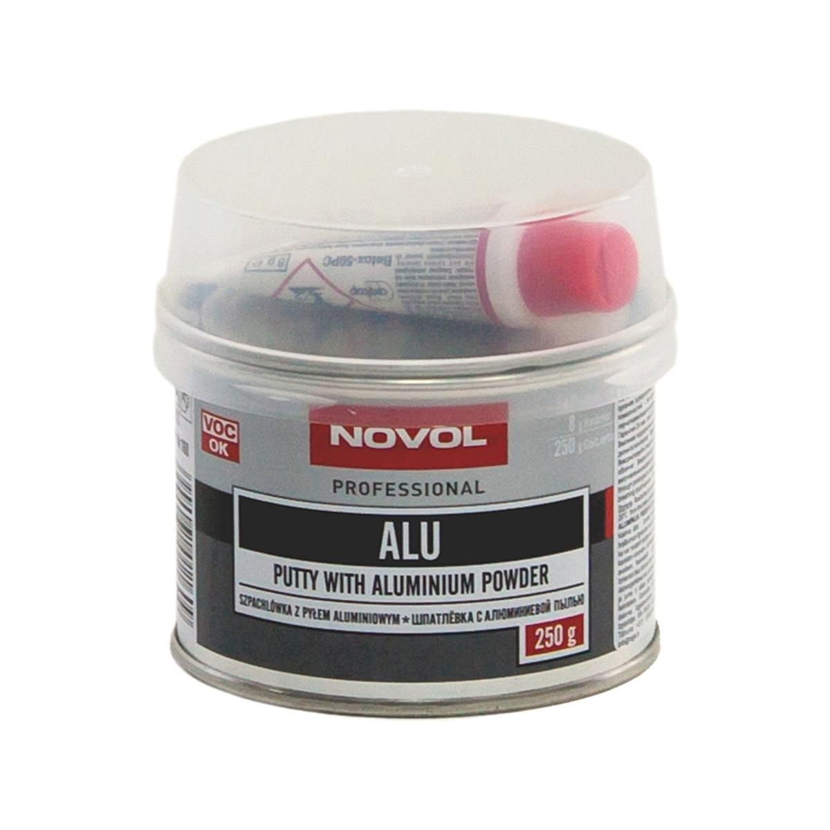 NOVOL Alu Aluminium Putty Шпатлевка автомобильная с алюминием новол 0,25 кг. с отвердителем